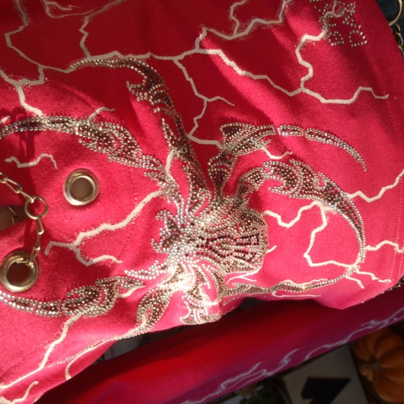 VANCE BIKERWEAR ♡ Pink L|S Spiders|Volts Graphics Studs|Rhinestones|Chains Top S - Picture 15 of 17